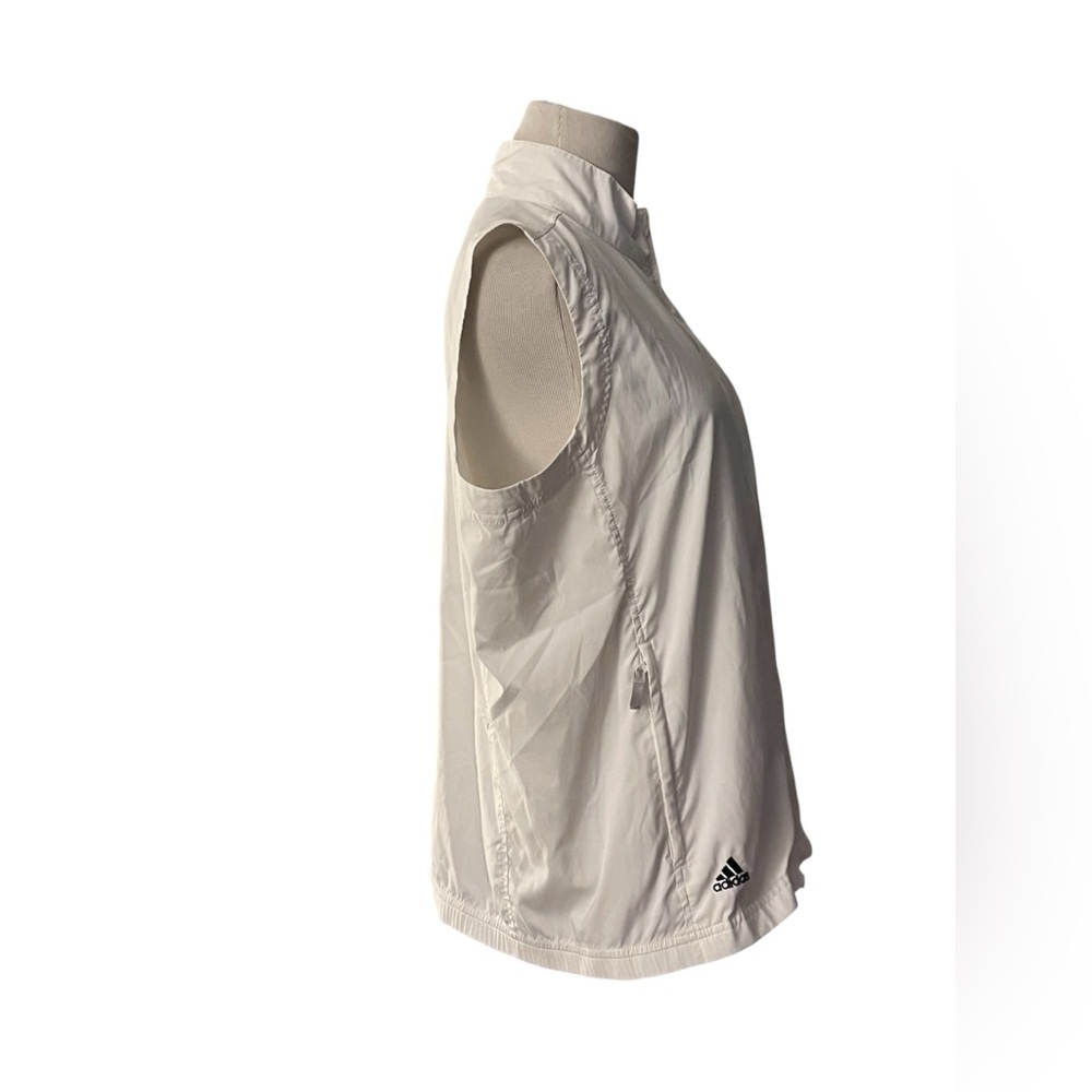 Adidas Climaproof White Zip Up Vest Womens Size M Casual Run Top Cottonwood - Picture 2 of 5